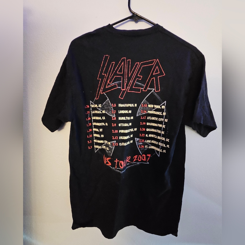 Slayer Vintage 2007 Tour Shirt Skull Iron Cross Soldier - Picture 2 of 2